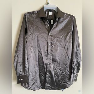 Regine Chevallier Sz S Womens Metallic Long Sleeve Dress Shirt NWT